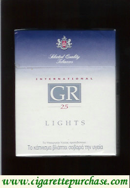 GR Selected Quality Tobaccos International 25s Lights white and blue cigarettes hard box