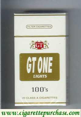 GT One Lights Filter cigarettes 100s hard box