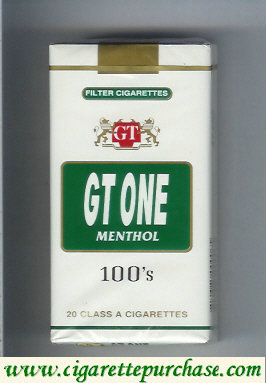 GT One Menthol Filter cigarettes 100s soft box