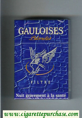 Gauloises Blondes Filtre blue cigarettes hard box