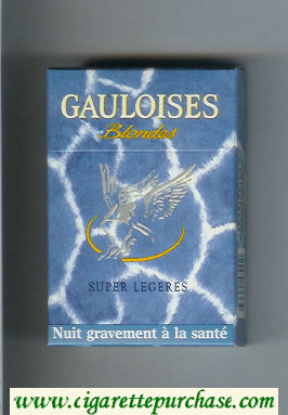 Gauloises Blondes Super Legeres light blue cigarettes hard box