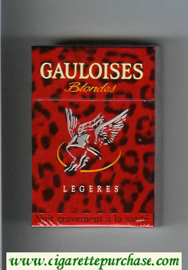 Gauloises Blondes Legeres red cigarettes hard box