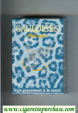 Gauloises Blondes Super Legeres light blue cigarettes hard box