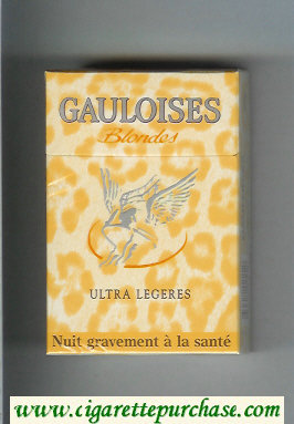 Gauloises Blondes Ultra Legeres yellow cigarettes hard box