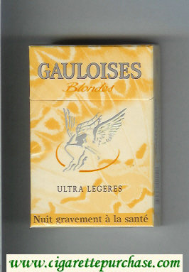 Gauloises Blondes Ultra Legeres yellow cigarettes hard box