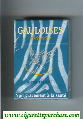 Gauloises Blondes Super Legeres light blue cigarettes hard box