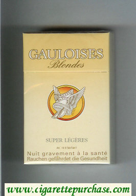 Gauloises Blondes Super Legeres yellow Cigarettes hard box