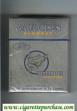 Gauloises Blondes 25s Filtre grey Cigarettes hard box