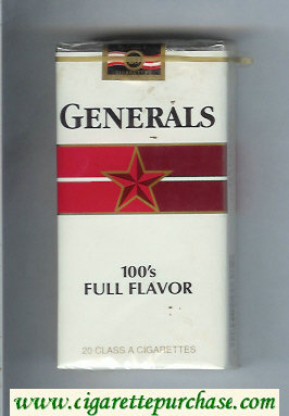 Generals 100s Full Flavor cigarettes soft box