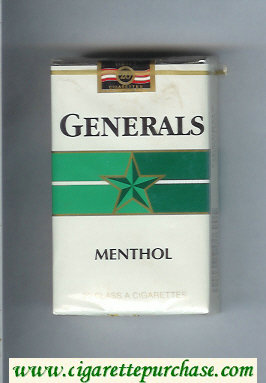 Generals Menthol cigarettes soft box