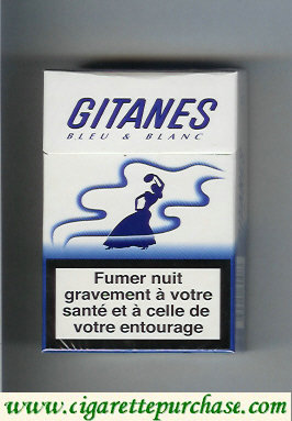 Gitanes Bleu and Blanc cigarettes hard box