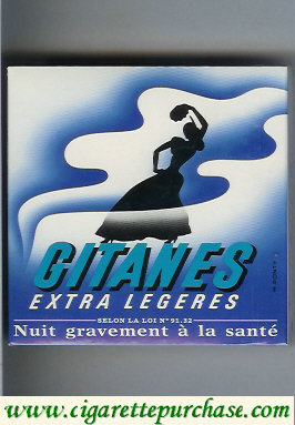 Gitanes Extra Legeres cigarettes wide flat hard box