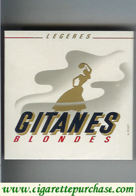 Gitanes Blondes Legeres white and grey cigarettes wide flat hard box