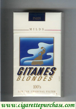 Gitanes Blondes Milds 100s white and blue cigarettes hard box