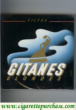 Gitanes Blondes Filtre black cigarettes wide flat hard box