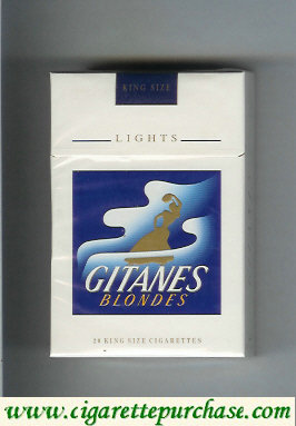 Gitanes Blondes Lights white and blue cigarettes hard box