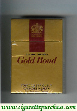 Gold Bond Benson and Hedges gold and red cigarettes hard box