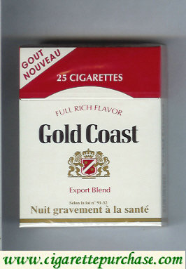 Gold Coast Full Rich Flavor Export Blend 25s cigarettes hard box