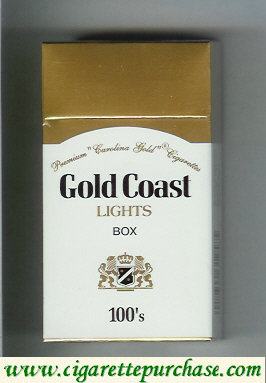 Gold Coast Lights Box 100s Premium 'Carolina Gold' Cigarettes hard box