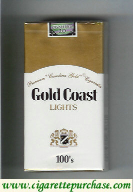 Gold Coast Lights 100s Premium 'Carolina Gold' Cigarettes soft box