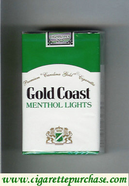 Gold Coast Menthol Lights Premium 'Carolina Gold' Cigarettes soft box