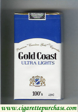 Gold Coast Ultra Lights 100s Premium 'Carolina Gold' Cigarettes soft box