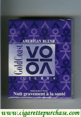 Gold Coast VO Lights American Blend 25s Cigarettes hard box