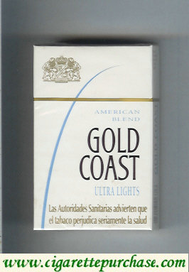 Gold Coast Ultra Lights American Blend Cigarettes hard box