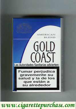 Gold Coast American Blend white and blue Cigarettes hard box
