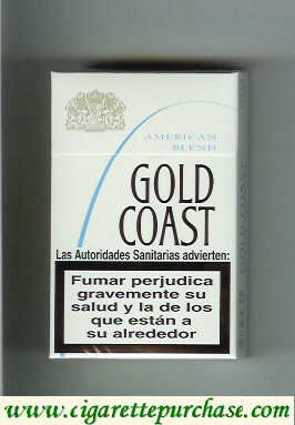 Gold Coast American Blend white and white Cigarettes hard box