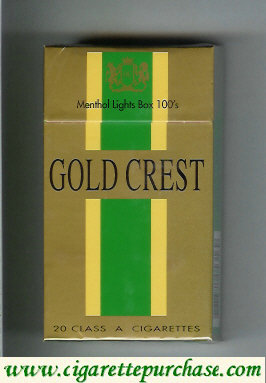 Gold Crest Menthol Lights Box 100s cigarettes hard box