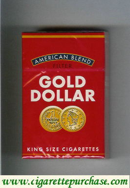 Gold Dollar American Blend Filter red King Size cigarettes hard box