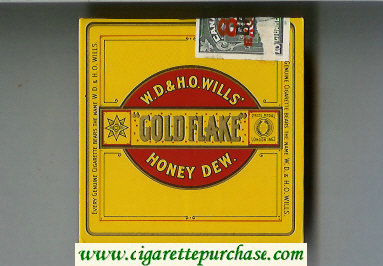 Gold Flake yellow and red cigarettes wide flat hard box