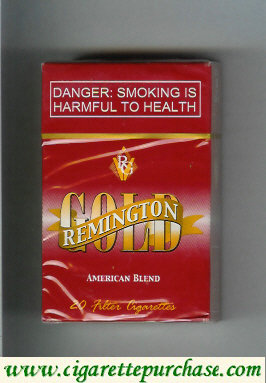 Gold Remington American Blend red cigarettes hard box