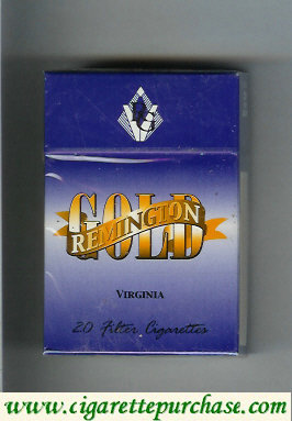 Gold Remington Virginia blue cigarettes hard box