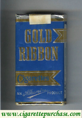 Gold Ribbon An Alhambra Product 100s cigarettes soft box