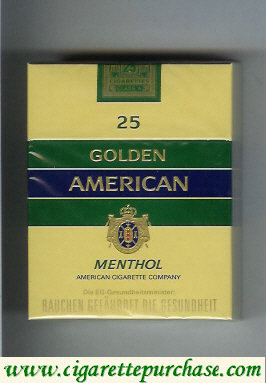 Golden American Menthol 25s cigarettes hard box