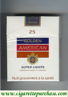 Golden American Super Lights 25s cigarettes hard box
