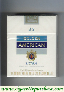 Golden American Ultra 25s cigarettes hard box