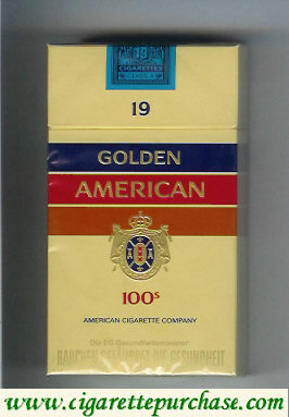 Golden American 100s 19 cigarettes hard box