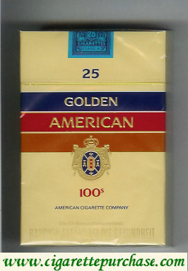 Golden American 100s 25 cigarettes hard box