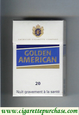 Golden American 20 white and blue cigarettes hard box