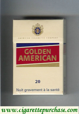 Golden American 20 yellow and red cigarettes hard box