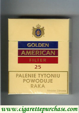 Golden American Filter 25s cigarettes hard box