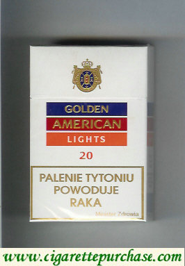Golden American Lights cigarettes hard box