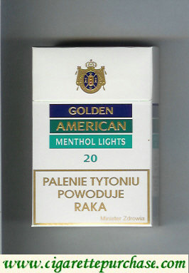Golden American Menthol Lights cigarettes hard box
