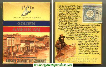 Golden American Special History Edition Fever 25s cigarettes hard box