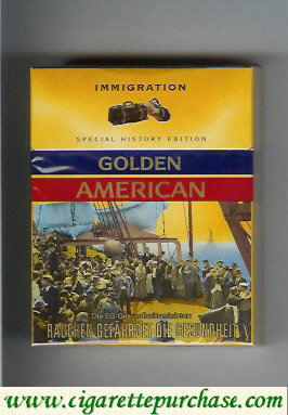 Golden American Special History Edition Immigration 25s cigarettes hard box