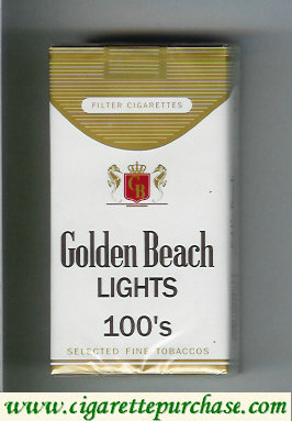 Golden Beach Lights 100s Selected Fine Tobaccos Filter cigarettes soft box