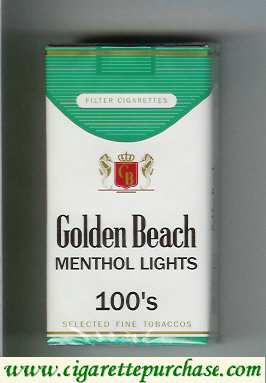 Golden Beach Menthol Lights 100s Selected Fine Tobaccos Filter cigarettes soft box